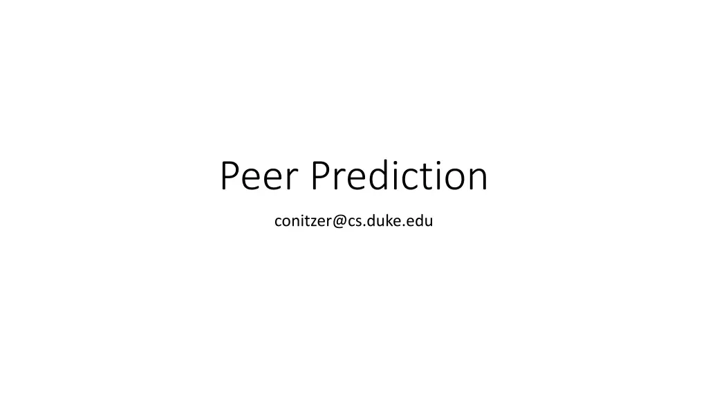 peer prediction n.w