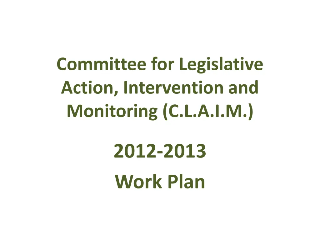committee for legislative action intervention n.w