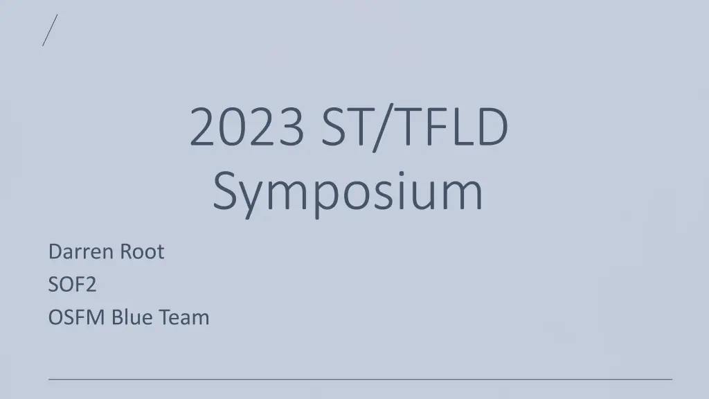 2023 st tfld symposium n.w