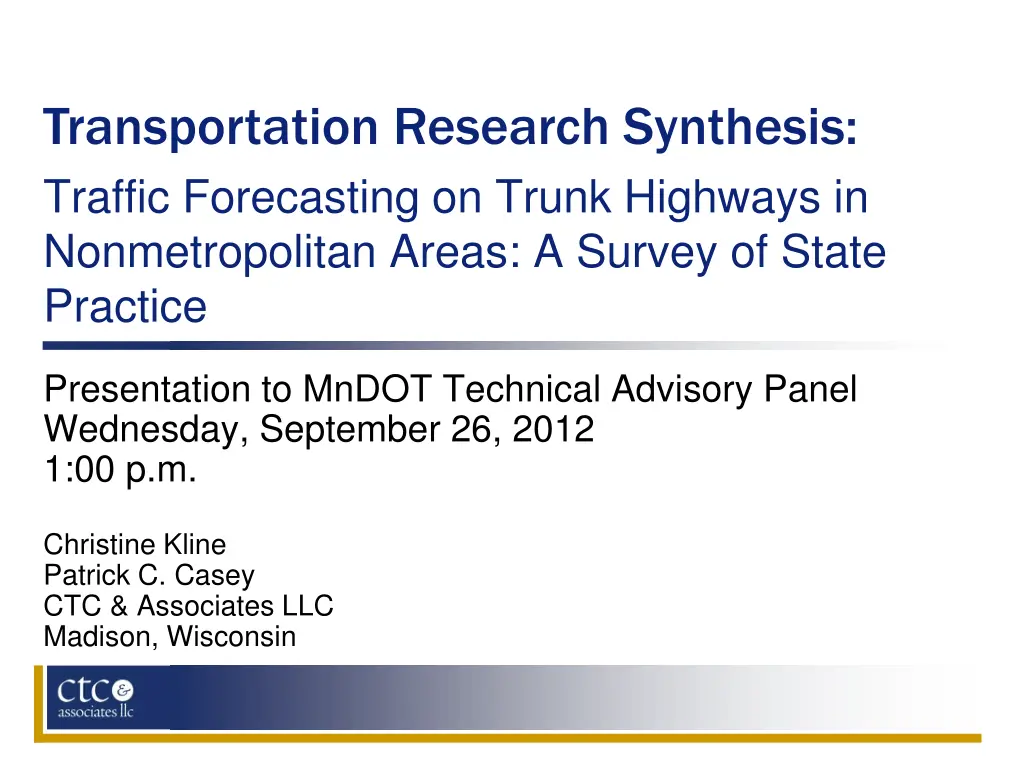 transportation research synthesis n.w