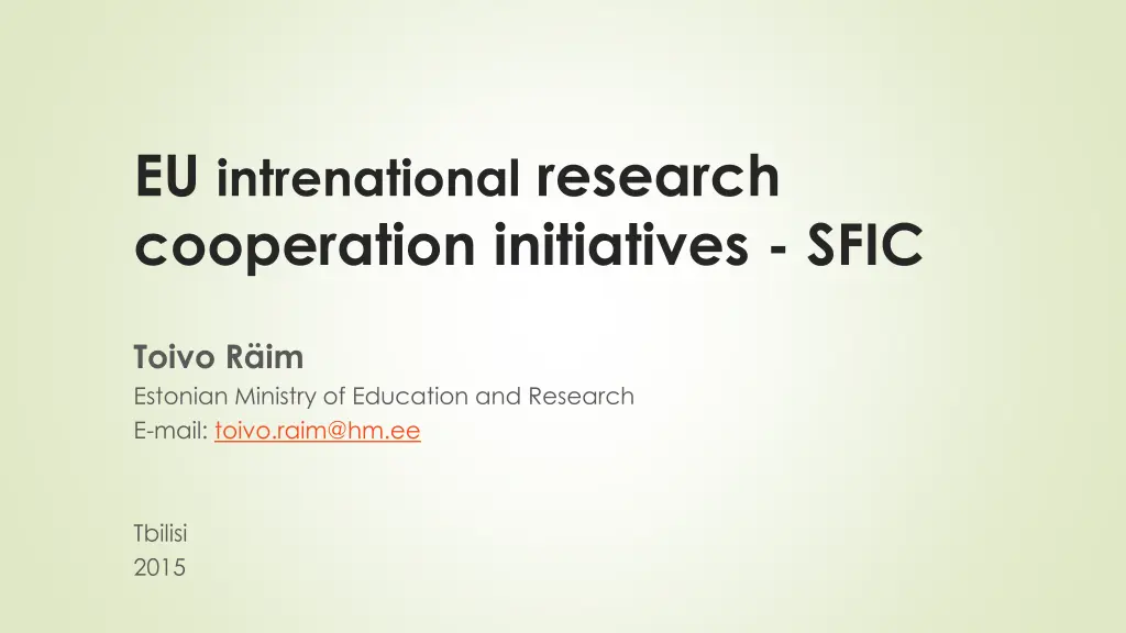 eu intrenational research cooperation initiatives n.w