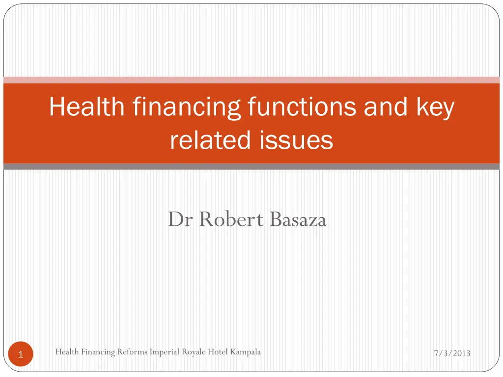 health financing functions and key related issues n.w