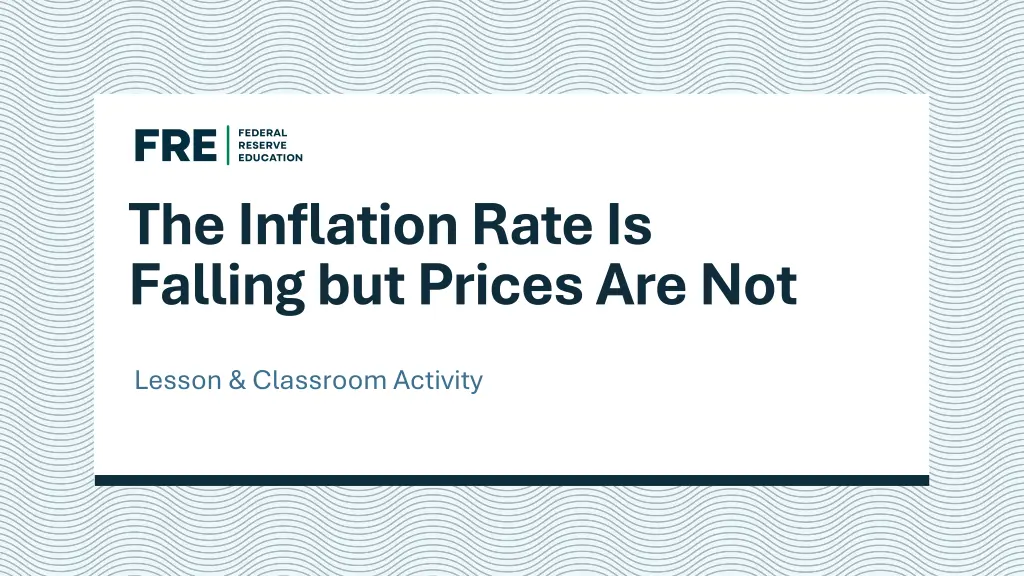 the inflation rate is falling but prices are not n.w