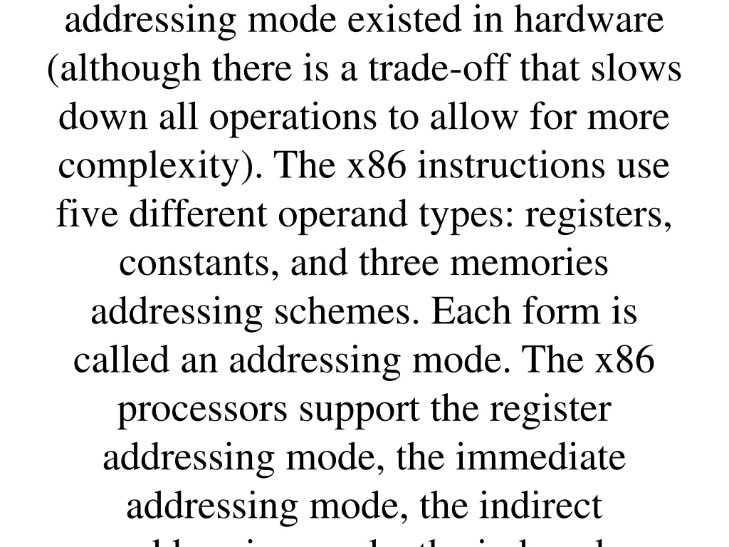 addressing mode existed in hardware although n.w