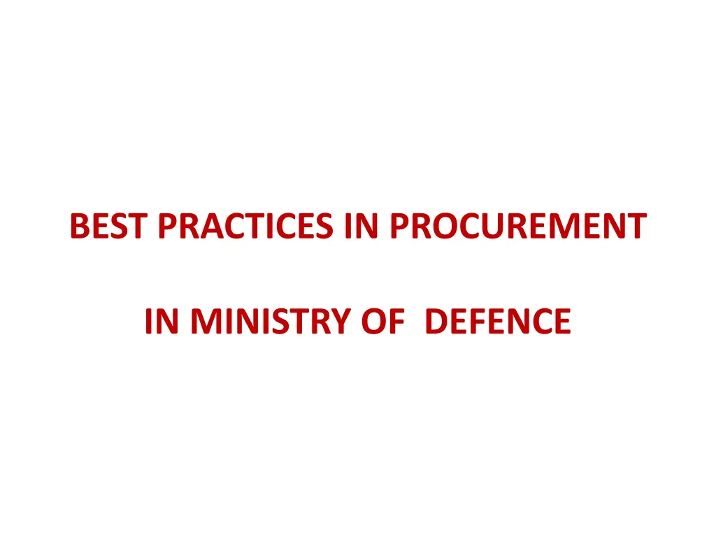 best practices in procurement n.w