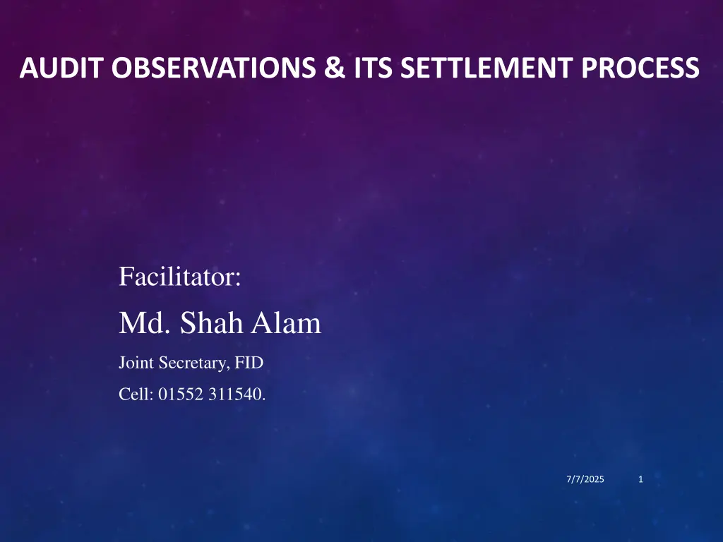 audit observations its settlement process n.w