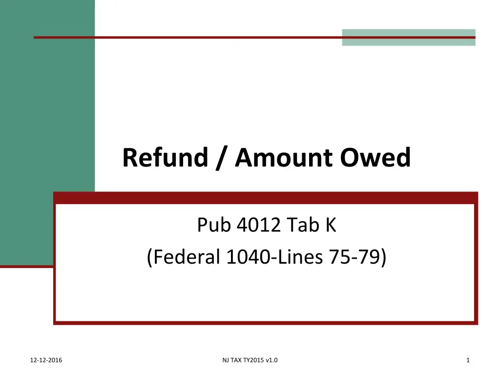 refund amount owed n.w