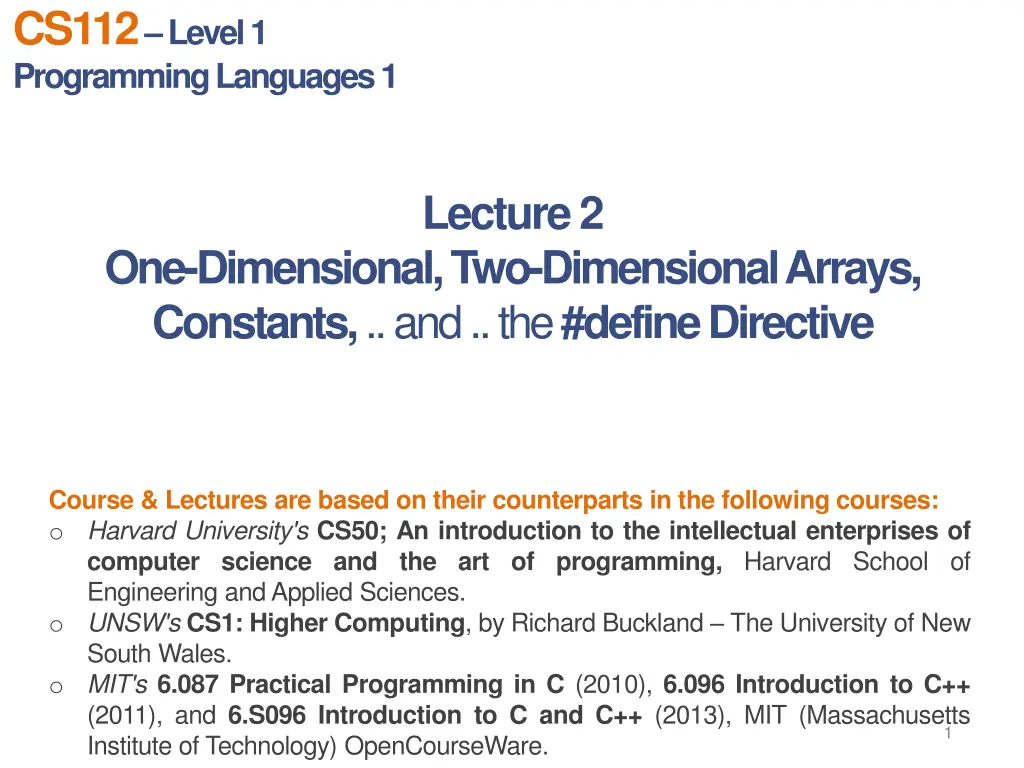 cs112 level 1 programming languages 1 n.w