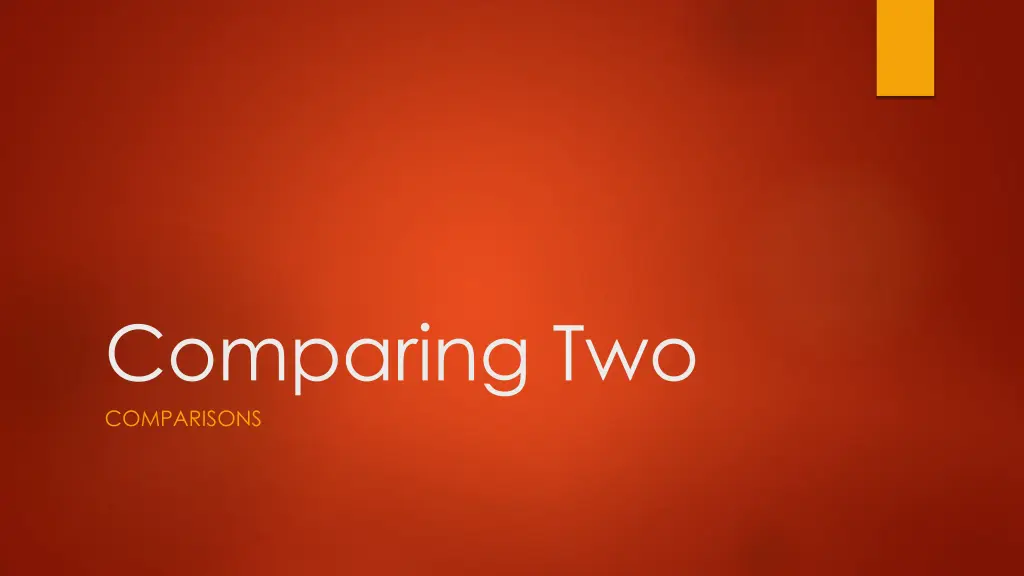 comparing two comparisons n.w