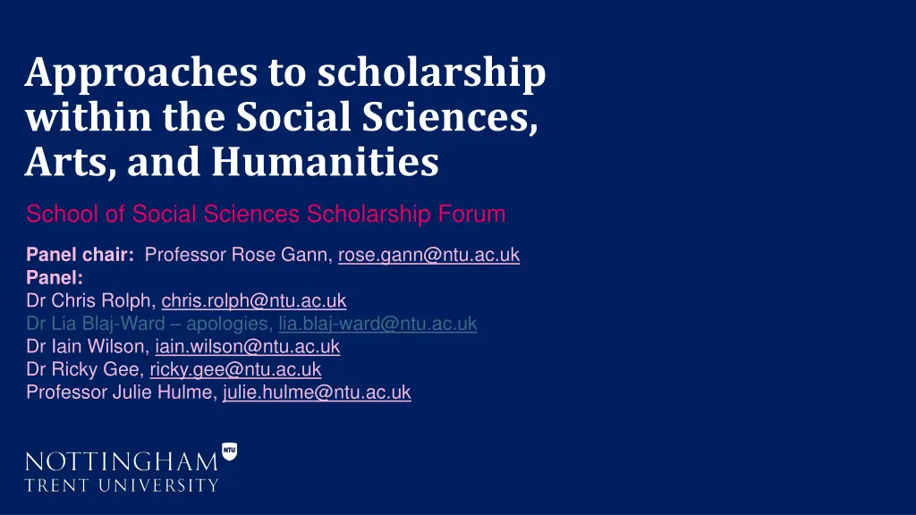 approaches to scholarship within the social n.w