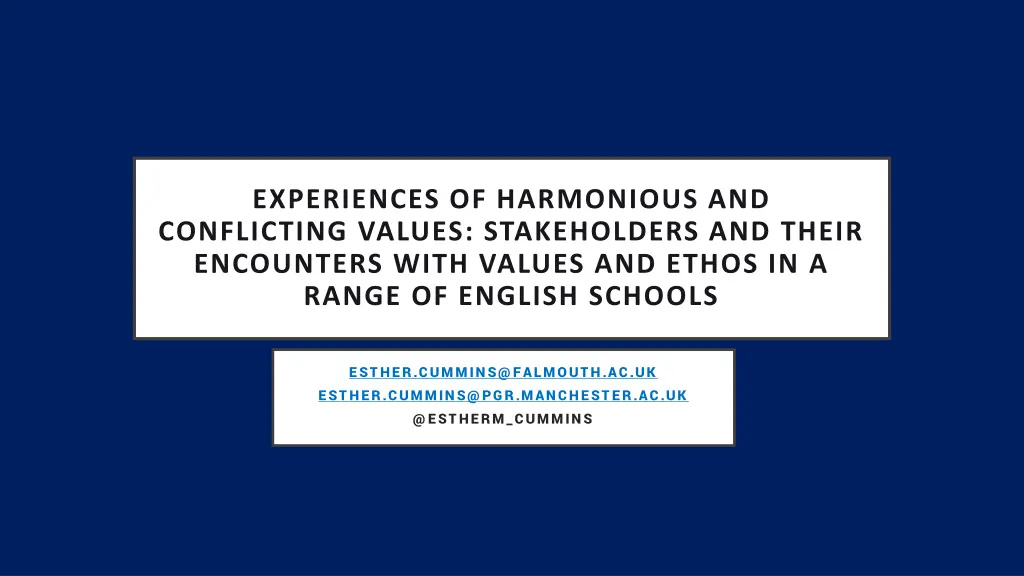 experiences of harmonious and conflicting values n.w