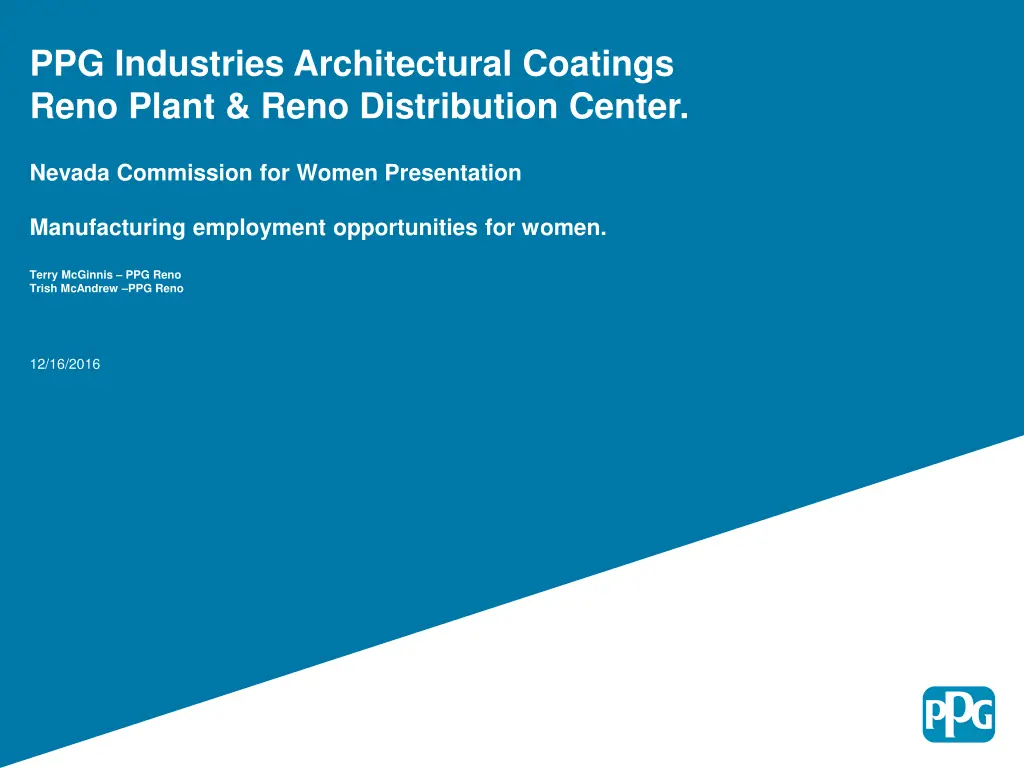 ppg industries architectural coatings reno plant n.w