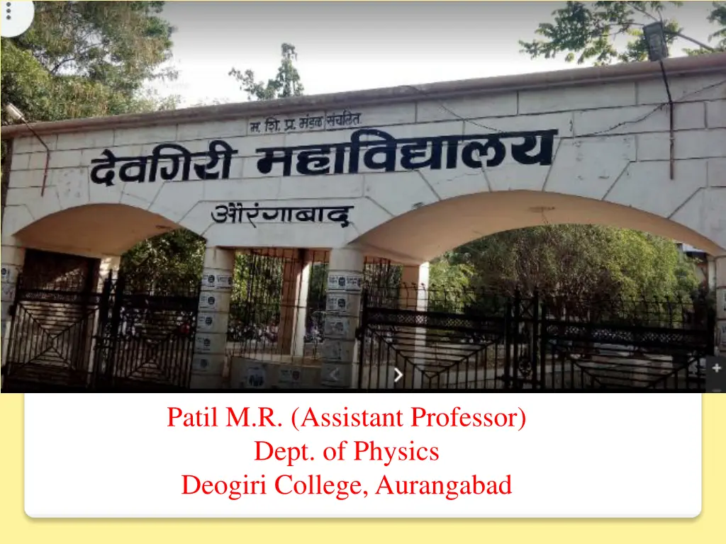 patil m r assistant professor dept of physics n.w