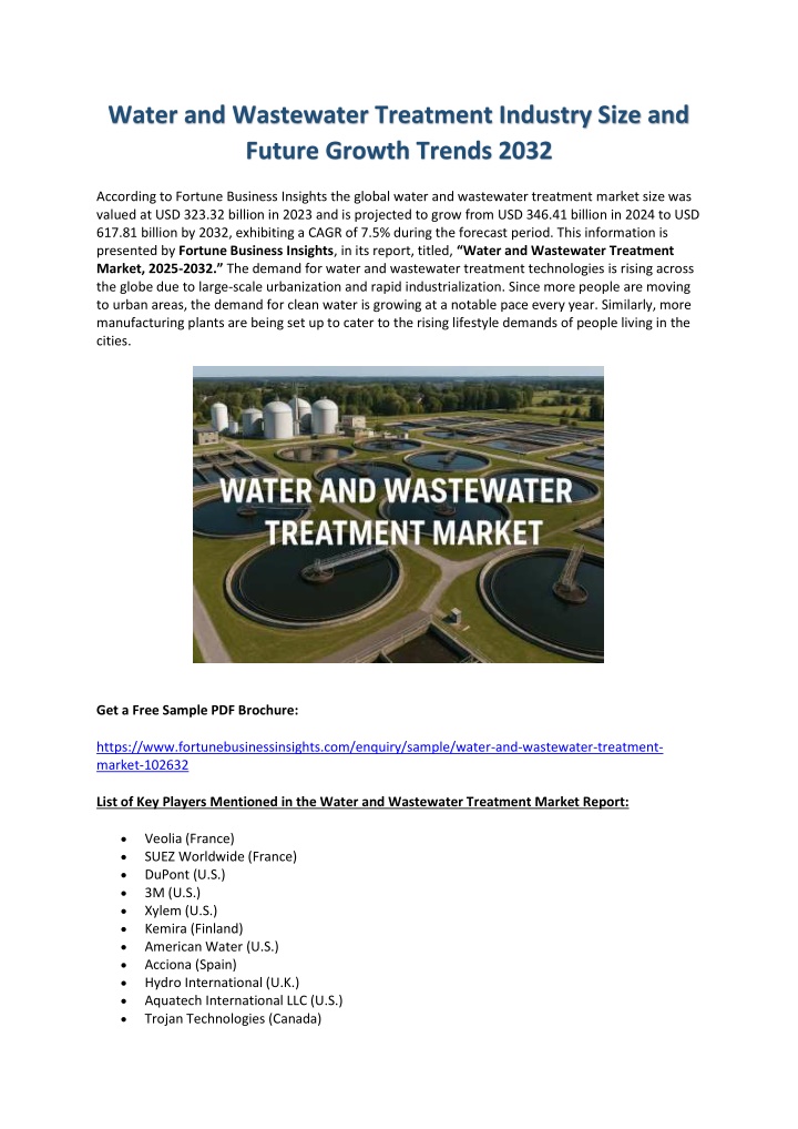 water and wastewater treatment industry size n.w
