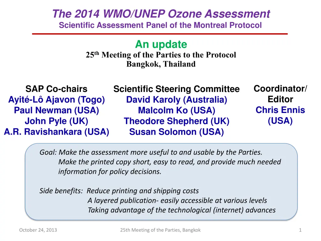 the 2014 wmo unep ozone assessment scientific n.w