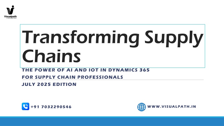 Join Dynamics 365 Supply Chain Training – Enroll