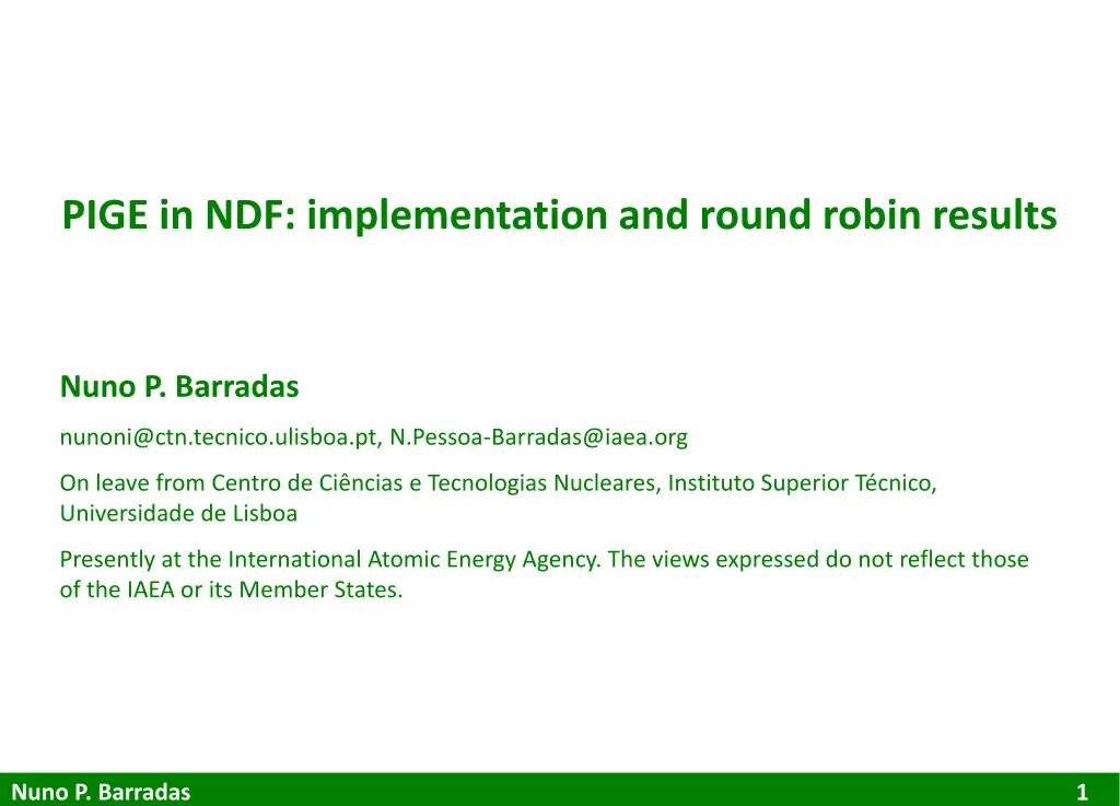 pige in ndf implementation and round robin results n.w
