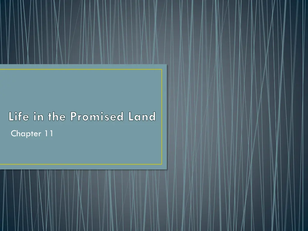 life in the promised land chapter 11 n.w
