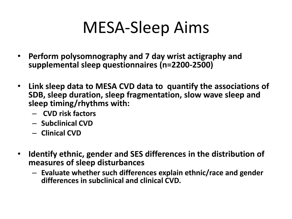 mesa sleep aims n.w