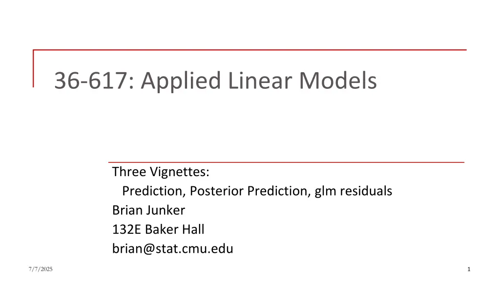 36 617 applied linear models n.w
