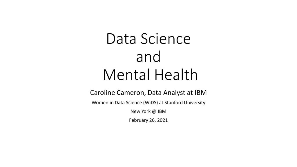 data science and mental health n.w