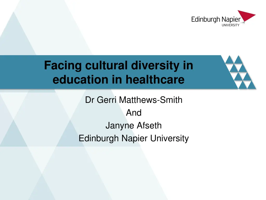 facing cultural diversity in education n.w