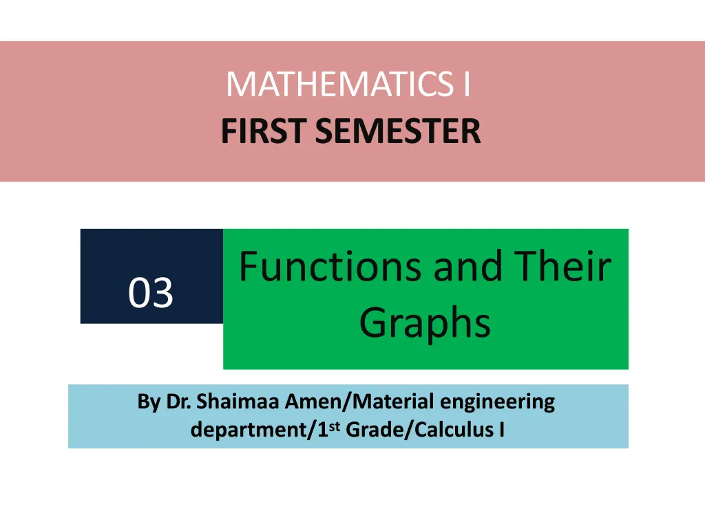 mathematics i first semester n.w