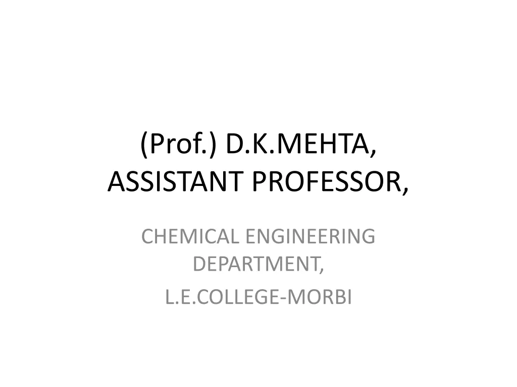prof d k mehta assistant professor n.w