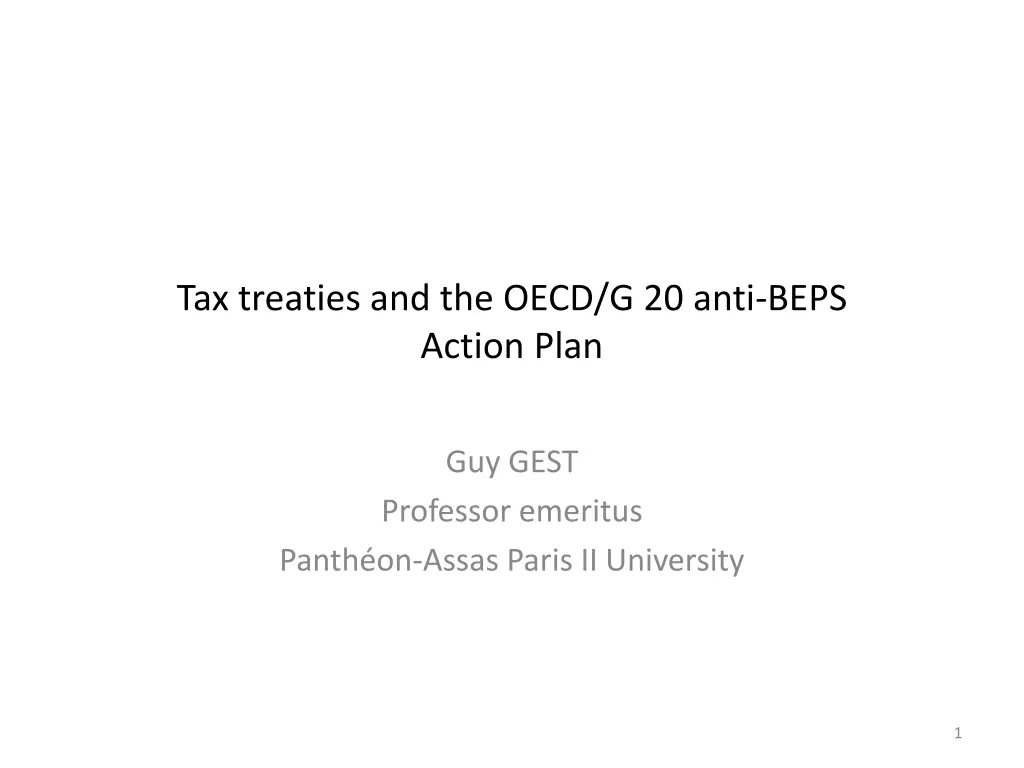 tax treaties and the oecd g 20 anti beps action n.w