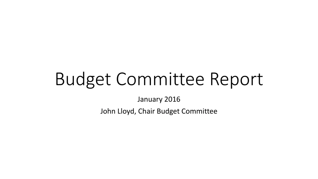 budget committee report n.w
