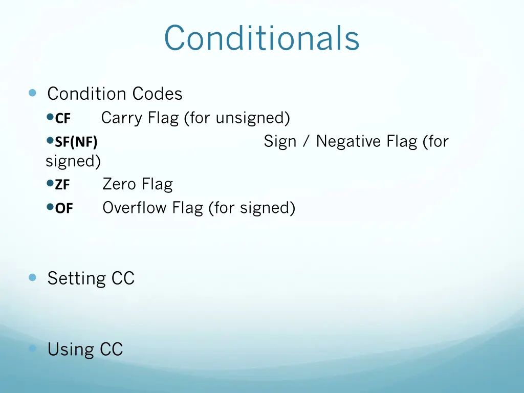 conditionals n.w