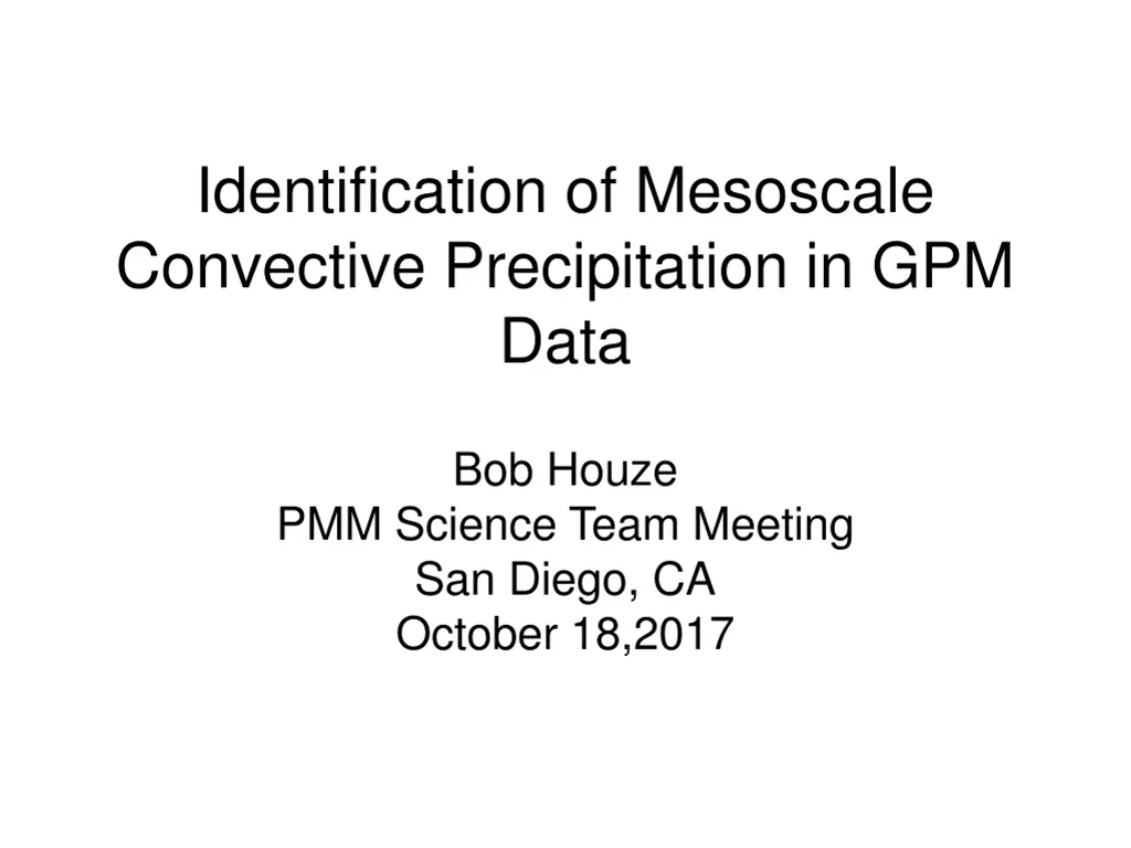 identification of mesoscale convective n.w