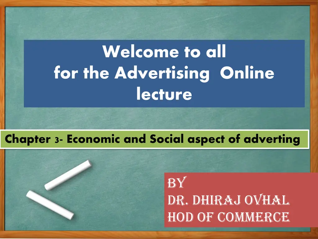 welcome to all for the advertising online lecture n.w