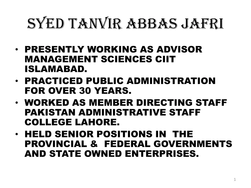 syed tanvir abbas jafri n.w