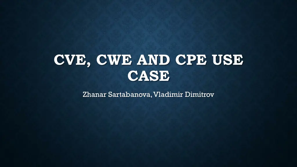 cve cwe and cpe use case n.w