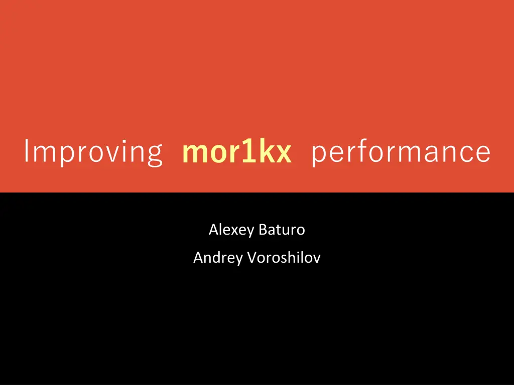 improving mor1kx performance n.w