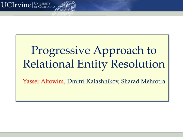 Progressive Approach to Relational Entity Resolution
