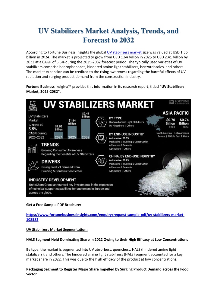 uv stabilizers market analysis trends n.w