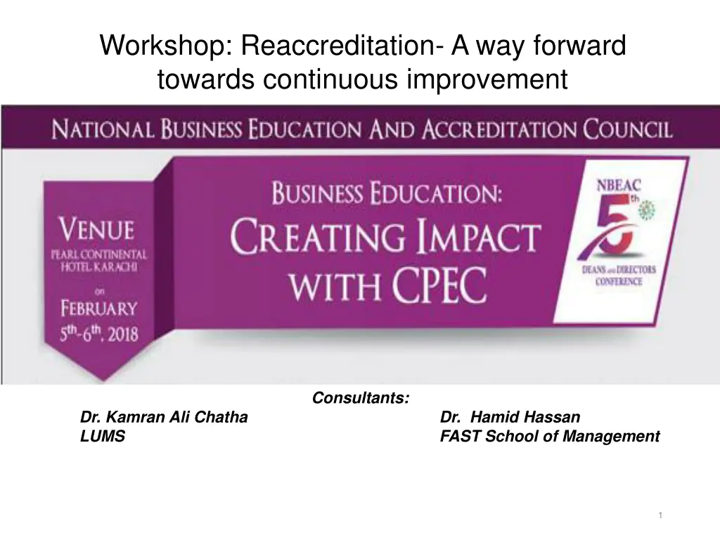 workshop reaccreditation a way forward towards n.w