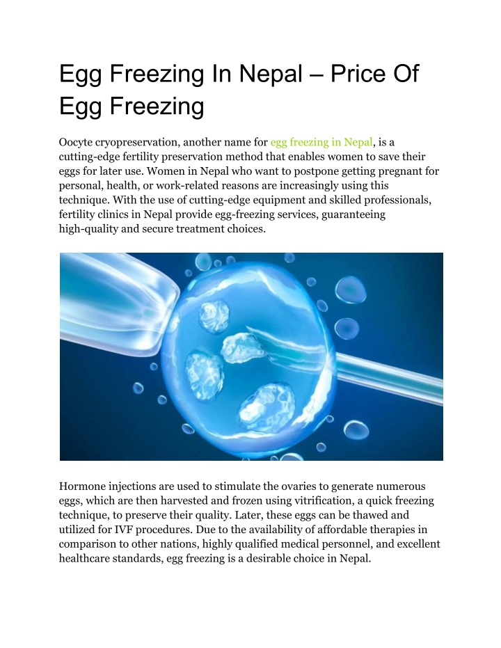 egg freezing in nepal price of egg freezing n.w