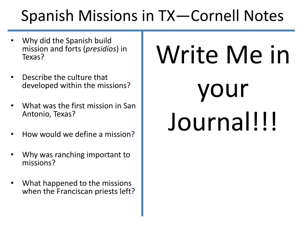 spanish missions in tx cornell notes n.w