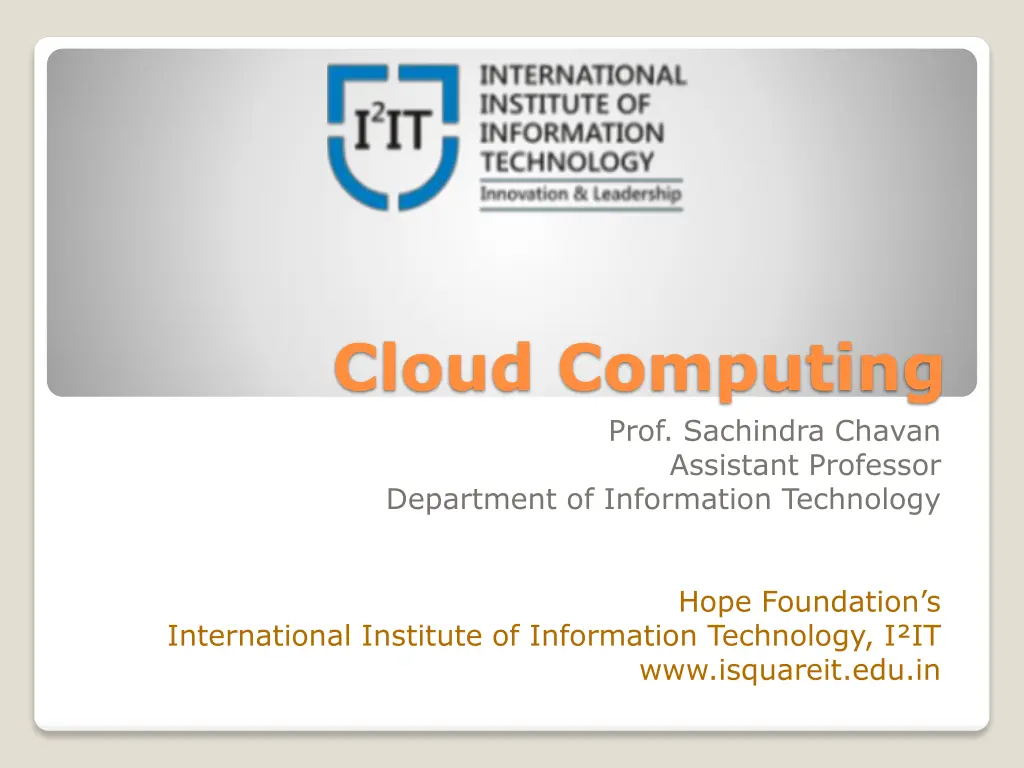 cloud computing prof sachindra chavan n.w