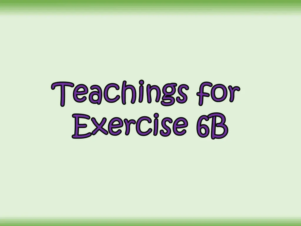 teachings for teachings for exercise 6b exercise n.w