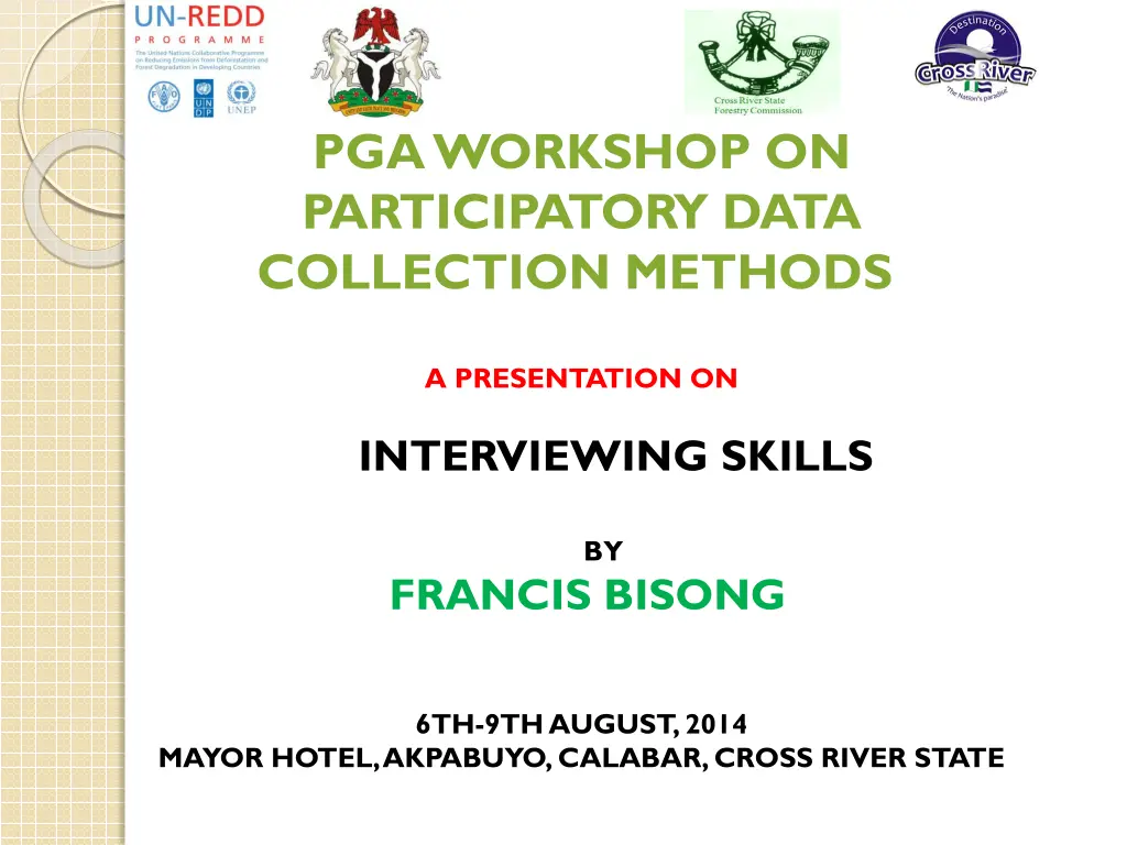 pga workshop on participatory data collection n.w