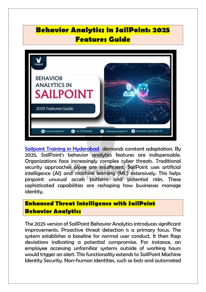 behavior analytics in sailpoint 2025 features n.w