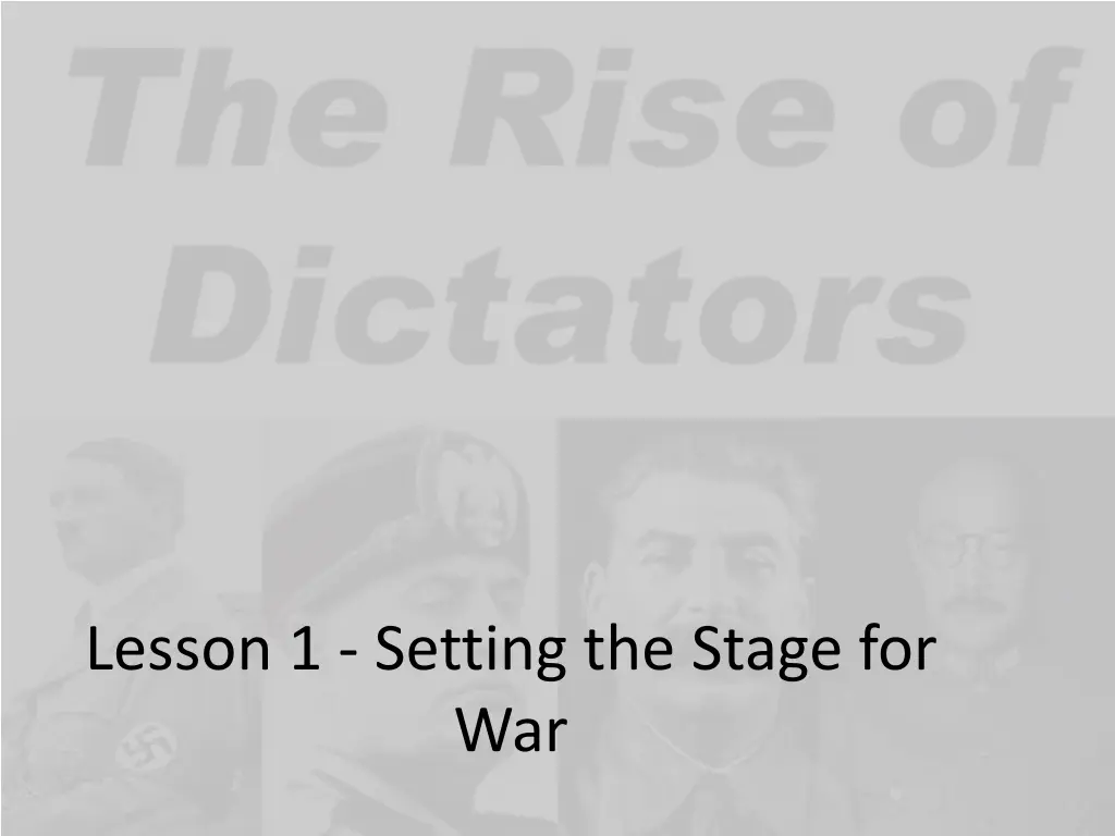 lesson 1 setting the stage for war n.w
