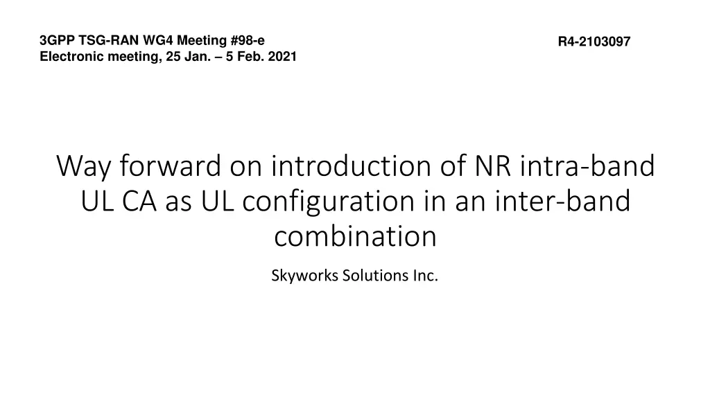 3gpp tsg ran wg4 meeting 98 e electronic meeting n.w
