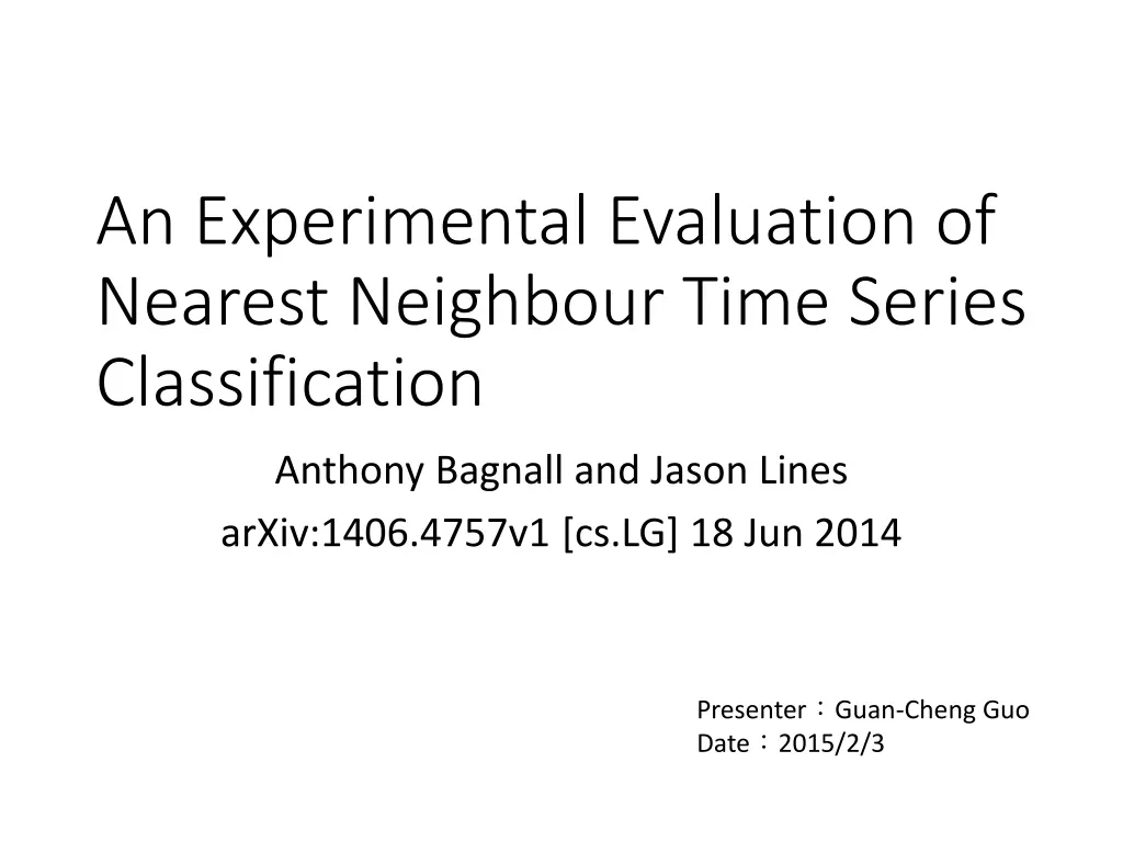 an experimental evaluation of nearest neighbour n.w