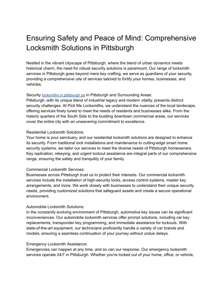 ensuring safety and peace of mind comprehensive n.w