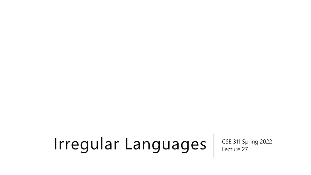 irregular languages n.w